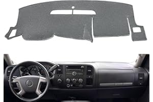 AKMOTOR Dash Cover Mat Custom Fit for 07-13 Chevy Chevrolet Silverado 1500 2500HD 3500HD LS/LT/WT, 07-13 GMC Sierra 1500 2500HD 3500HD SL/SLE/WT,Dashboard Cover Pad Carpet(Dark Gray) Y74