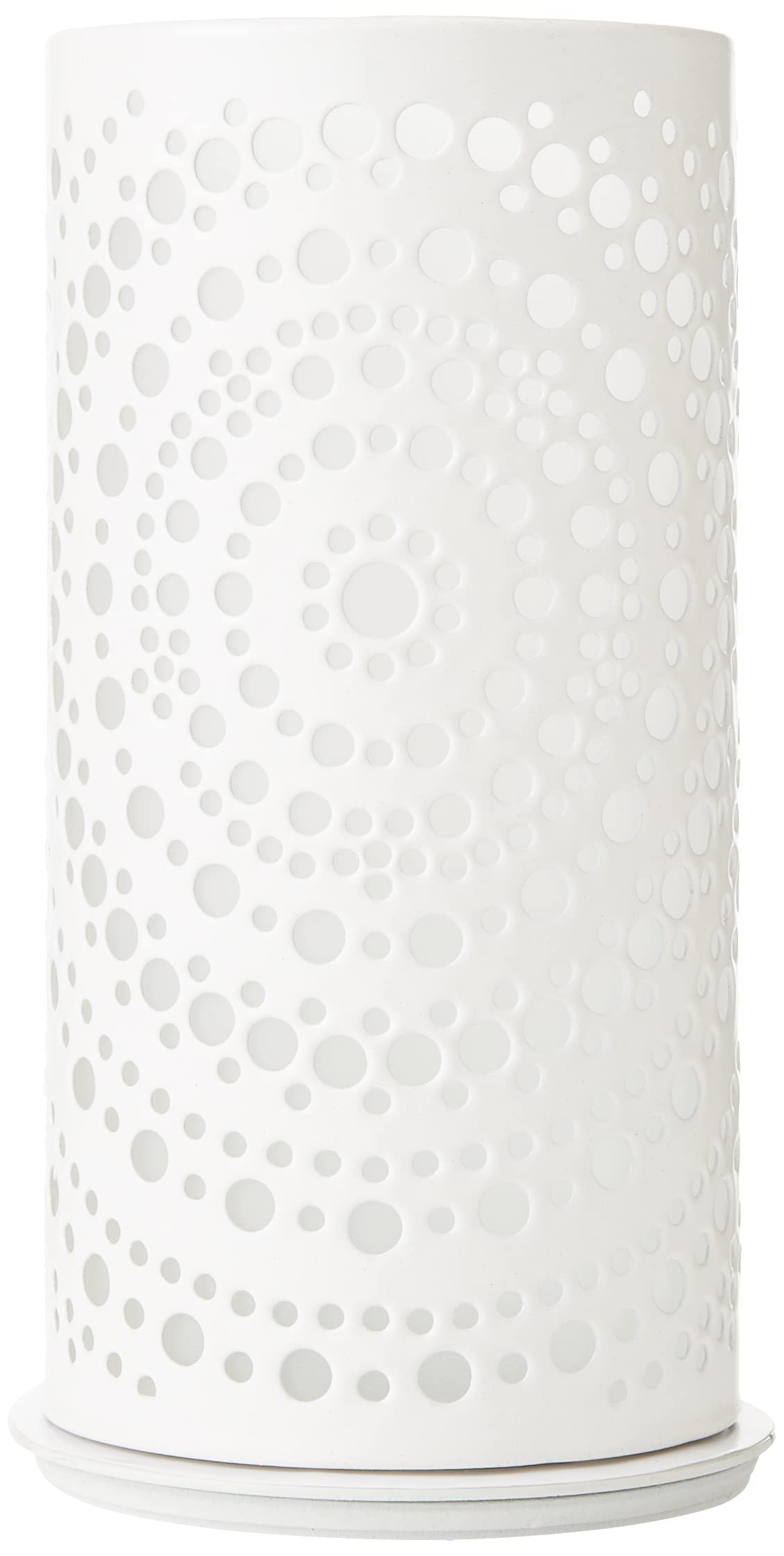 Duni 174418 Billy Candle Holder White 14 x 6.5cm - Metal Candle Holder Cover with Cut-Out Pattern