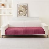 LINGKY Soft Flannel Sofa Covers 1/2/3 Seater Non-Slip Wine Red 70x70cm view 8