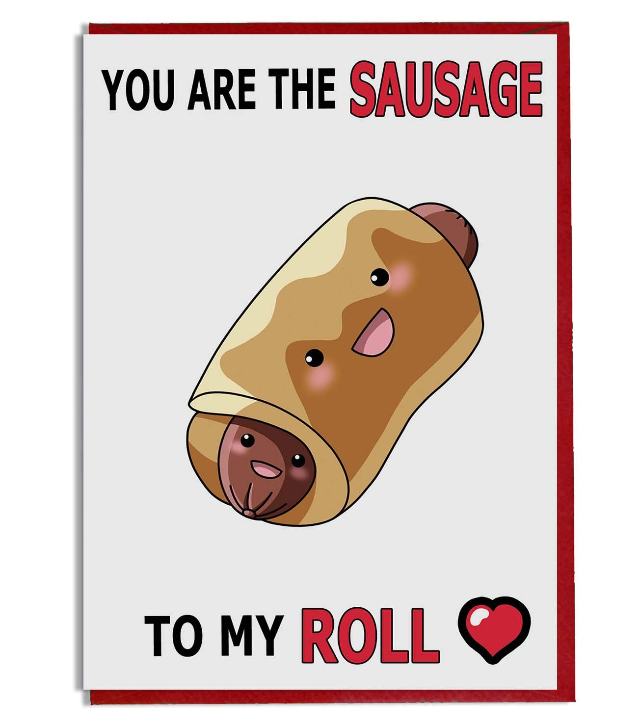 AK Giftshop Funny Sausage Roll Themed A5 Anniversary/Valentines Day/Love/Birthday Card