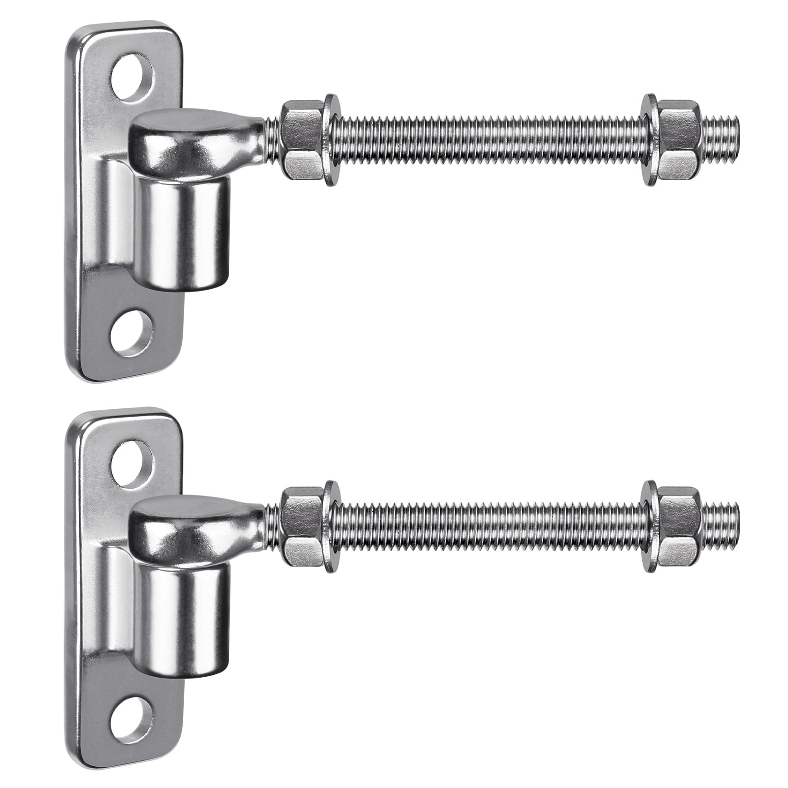 Insaga Gate Hinge M12, 2pcs Heavy Duty 16mm Hook to Bolt Pin Hook Hinge Hanger with Eye Hinge Plate Garden Gate Hinge Stainless Steel Metal Gate Hardware for Farm Gate/Wooden Fence/Driveway, 150mm