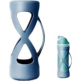 Silicone Water Bottle Boot for Owala 24 oz, Silicone Case with Handle, Anti-Slip Protective Sleeve Protector, Reduce Damage and Provide Comprehensive Protection for FreeSip(Blue)