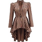 Saniplaycos Women's Steampunk Victorian Jacket Coat Medieval Vintage Gothic Tailcoat Long Sleeve Tuxedo Shirt