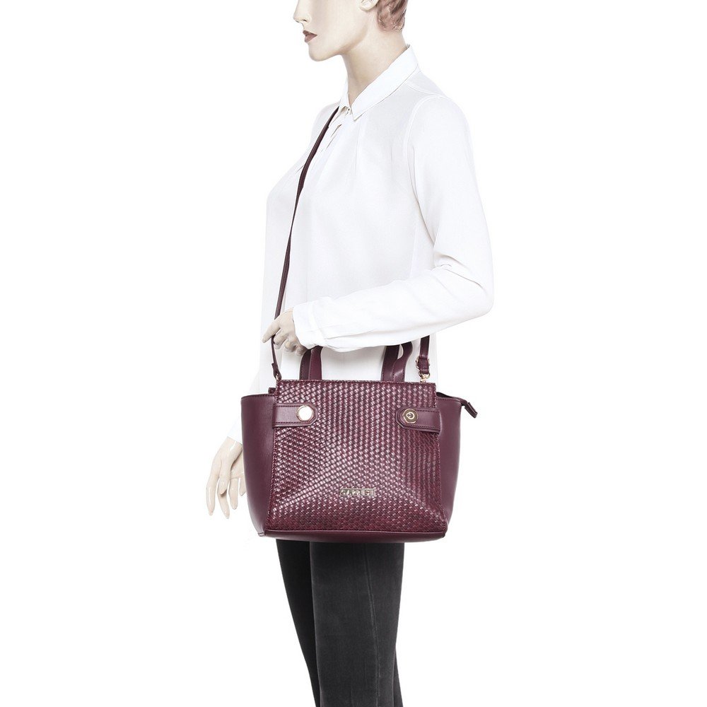 caprese women's satchel (burgundy)