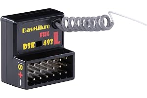 P.D CLUB P.D DasMikro Sanwa FHSS5U/FHSS5, FH5U/FH5 Tower Antenna NANO 4CH Compatible Receiver (Compatible with M17S, M17, MT-5, MT-R) (DSK-493L Coaxial Antenna)