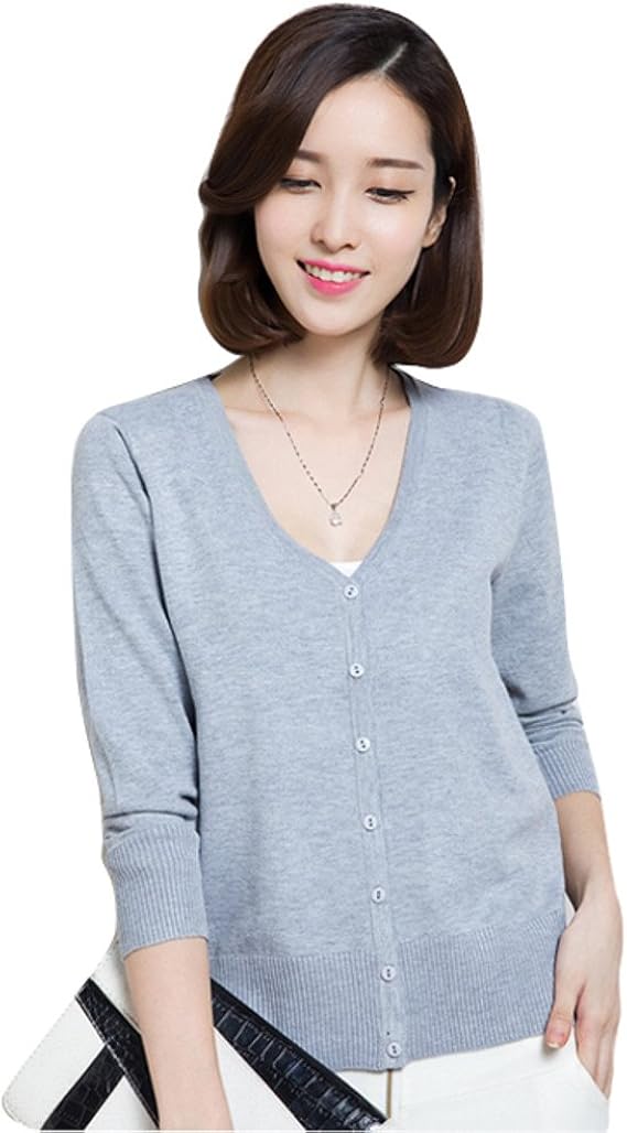 Amazon レディース カーディガン 長袖 薄手 コットン 通気性 日焼け対策 春夏秋 オフィス 全8色 カーディガン ボレロ 通販
