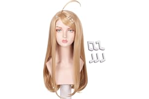COLORGROUND Wig with 5 Music Note Hairpins for Halloween and Cosplay Con (Strawberry Blonde)