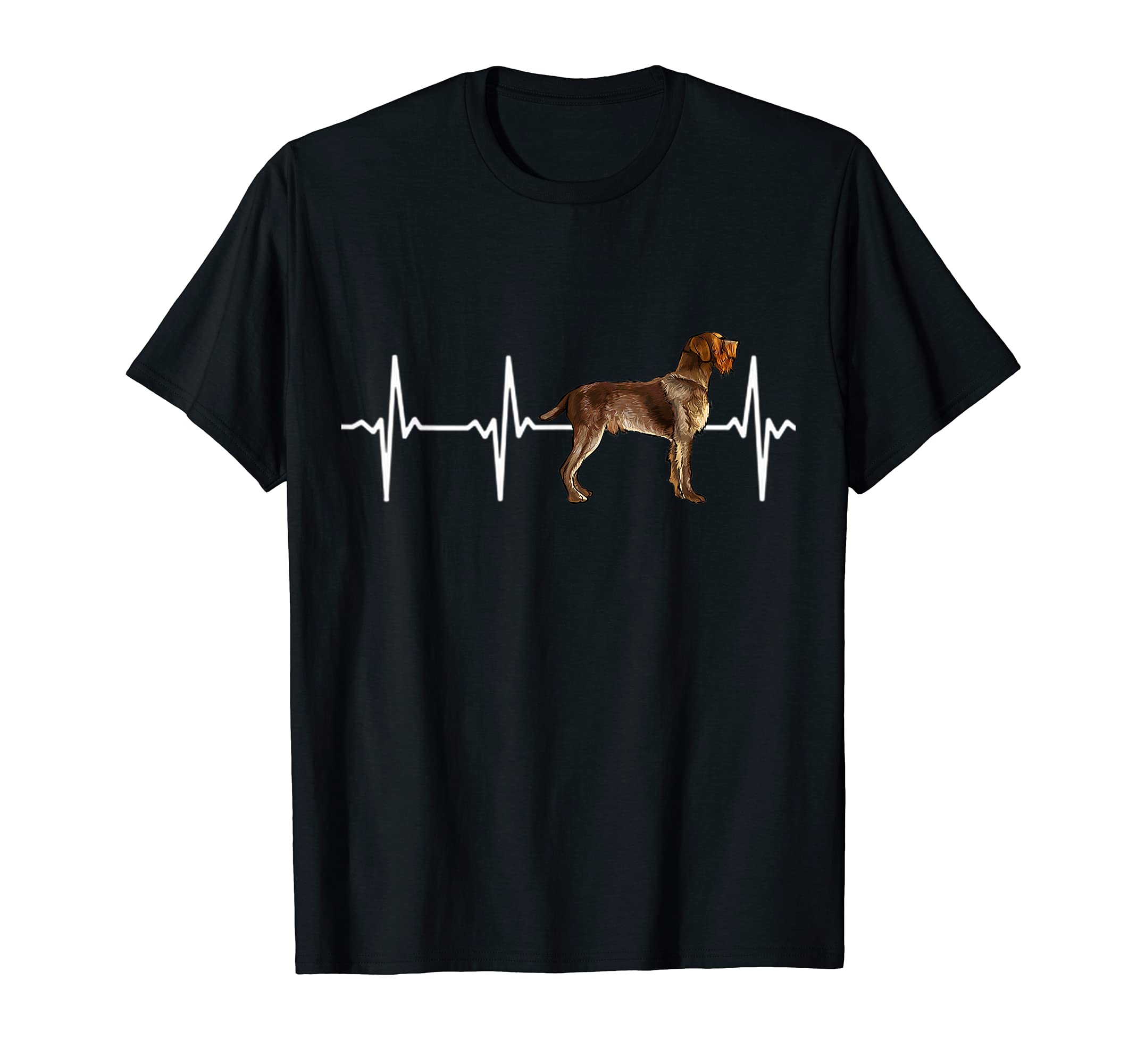 Wirehaired Pointing Griffon Heartbeat Love My Dog T-Shirt