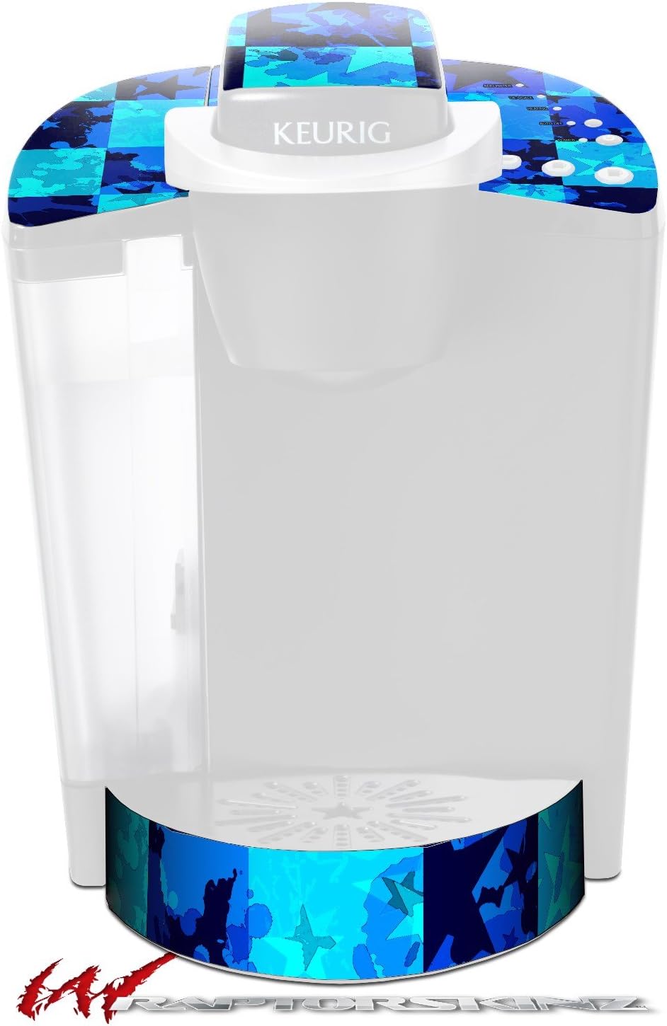 Decal Style Vinyl Skin compatible with Keurig K40 Elite Coffee Makers Blue Star Checkers (KEURIG NOT INCLUDED)