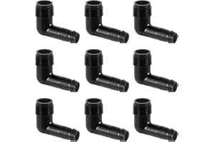NFAMRZCAR 10pc Drip Irrigation Adapter 1/2"X1/2" 90-Degree Elbow NPT Male Pipe Fitting (1/2 male to 1/2 tubing)