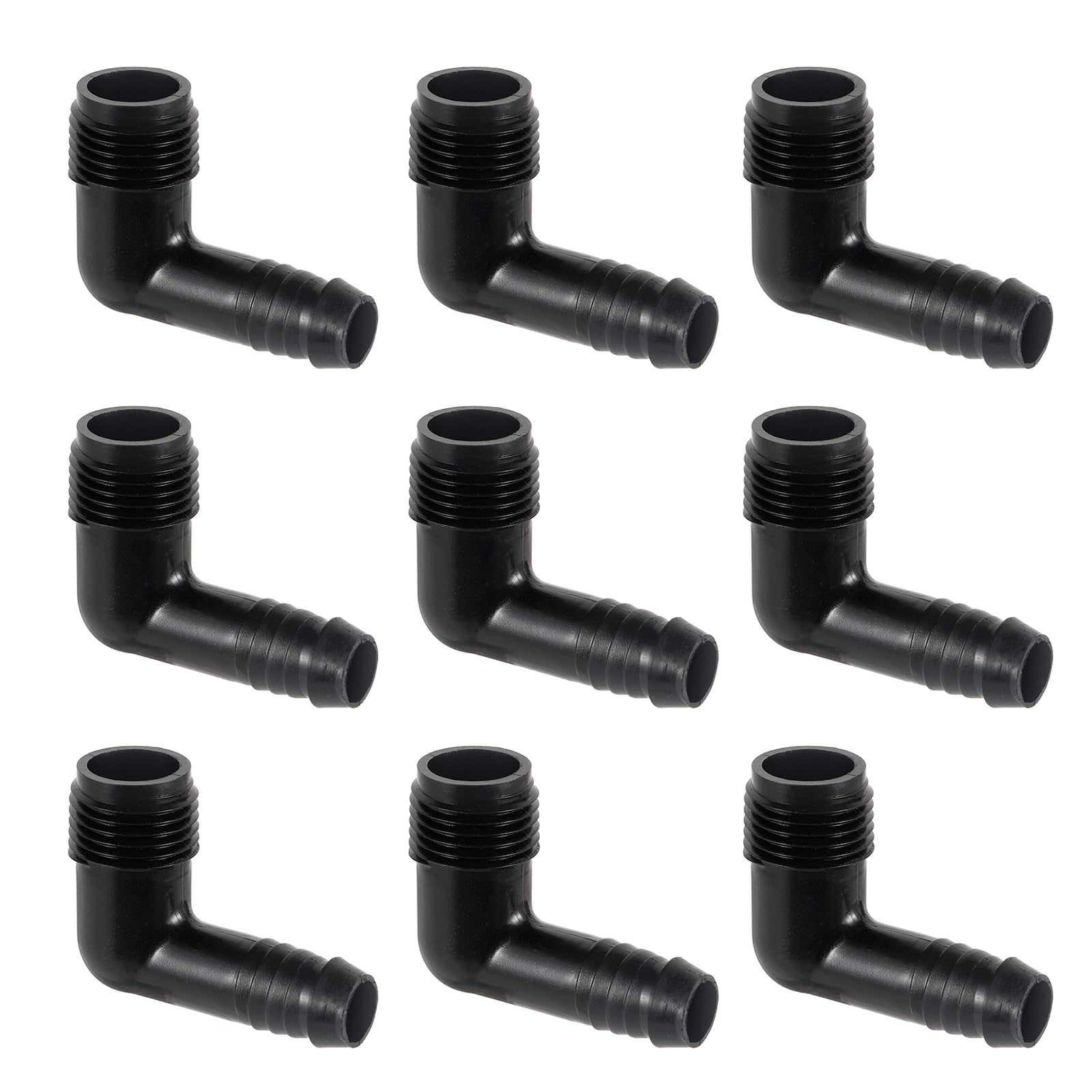 Photo 1 of 10pc Drip Irrigation Adapter 1/2"X1/2" 90-Degree Elbow NPT Male Pipe Fitting (1/2 male to 1/2 tubing)