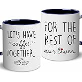 BSQUIELE Valentine Gift For Couple - Couple Mug Set - Valentine Gift Set For Wife, Husband, Mom, Dad - Bridal Shower, Engaged, Valentine, Wedding, Birthday Gifts For Bride, Groom, Mr, Mrs, Him, Her
