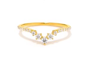 STORYJEWELLERY Curved Wedding Bands for Women, Chevron Ring, V Shaped Wedding Band, Stackable Rings for Women, Engagement Rings, Ring Enhancer, Gifts for Her