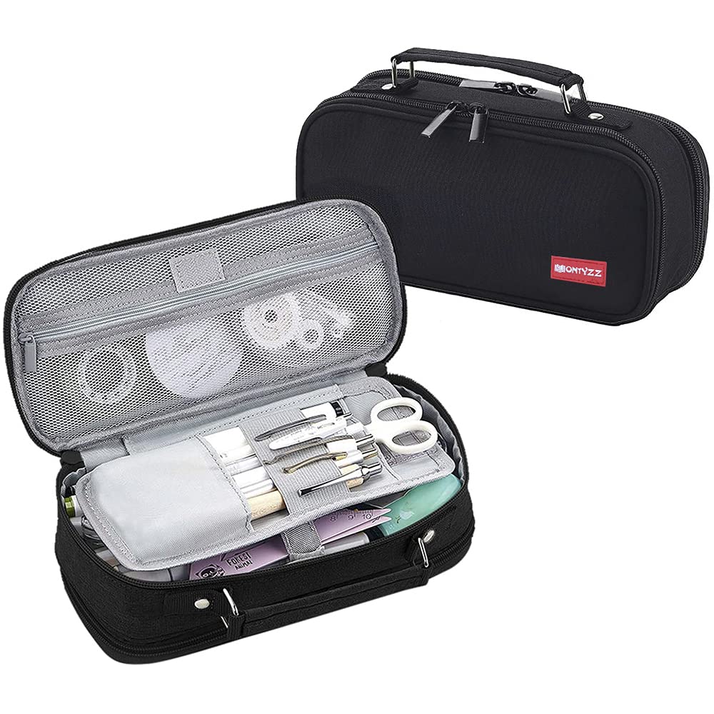 EULANT Large Pencil Case Big Capacity Teenagers Students, Portable Pencil Bags/Makeup Bag/Cosmetic Bags for Office School Travelling,Black