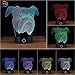 3D Optical Illusion Night Light - 7 LED Color Changing Lamp - Cool Soft Light Safe For Kids - Solution For Nightmares - Bulldog