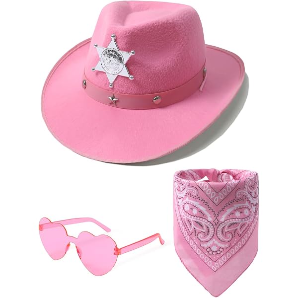 DAJOOEE Cowgirl Hat with Heart Sunglasses Glitter Cowboy Hat  display picture 2