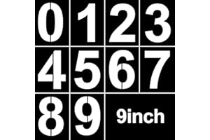 DENYLO PRO 9 Inch Number Stencils Reusable 0-9 Number Stencil Plastic Number Painting Stencils Templates for Painting Address in Wall Wood Road Mailbox