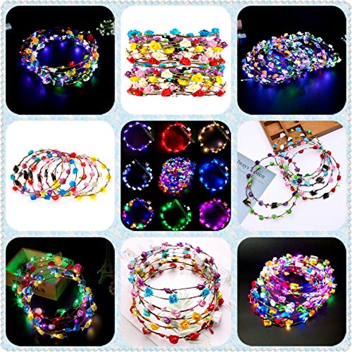 image for LED Flower Crown, Fascigirl 10PCS Flower Wreath Garland Flower Headdre