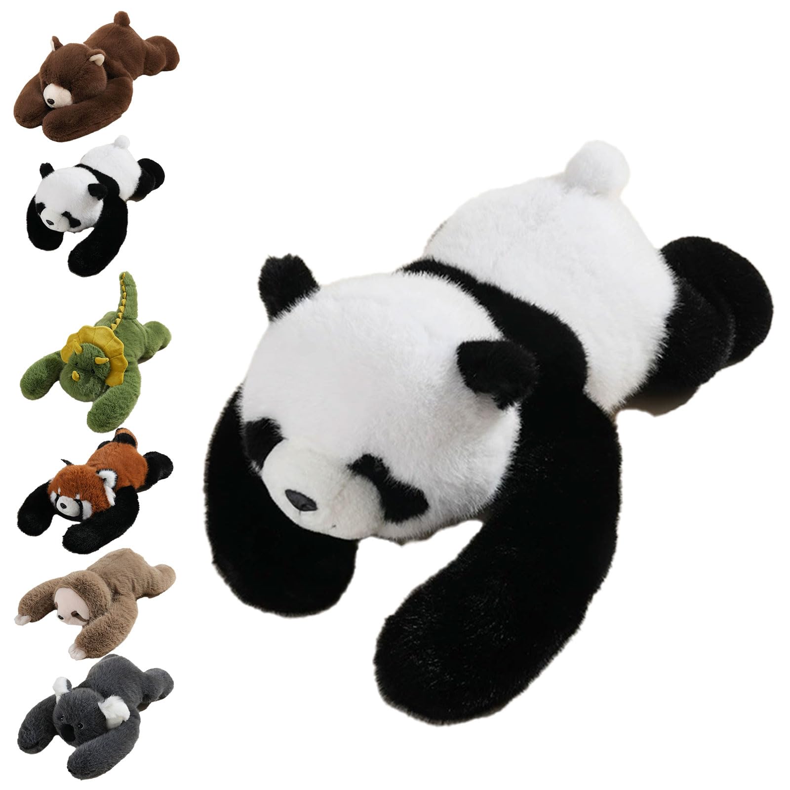 Weighted Plush Animals 30cm/45cm Funny Soft Throw Pillow Doll Cute Stuffed Toys - Panda/Brown Bear/Koala/Red Panda/Sloths/Dinosaur Car Seat Cushion for Cuddling Napping Room Decor (Panda, 45cm)