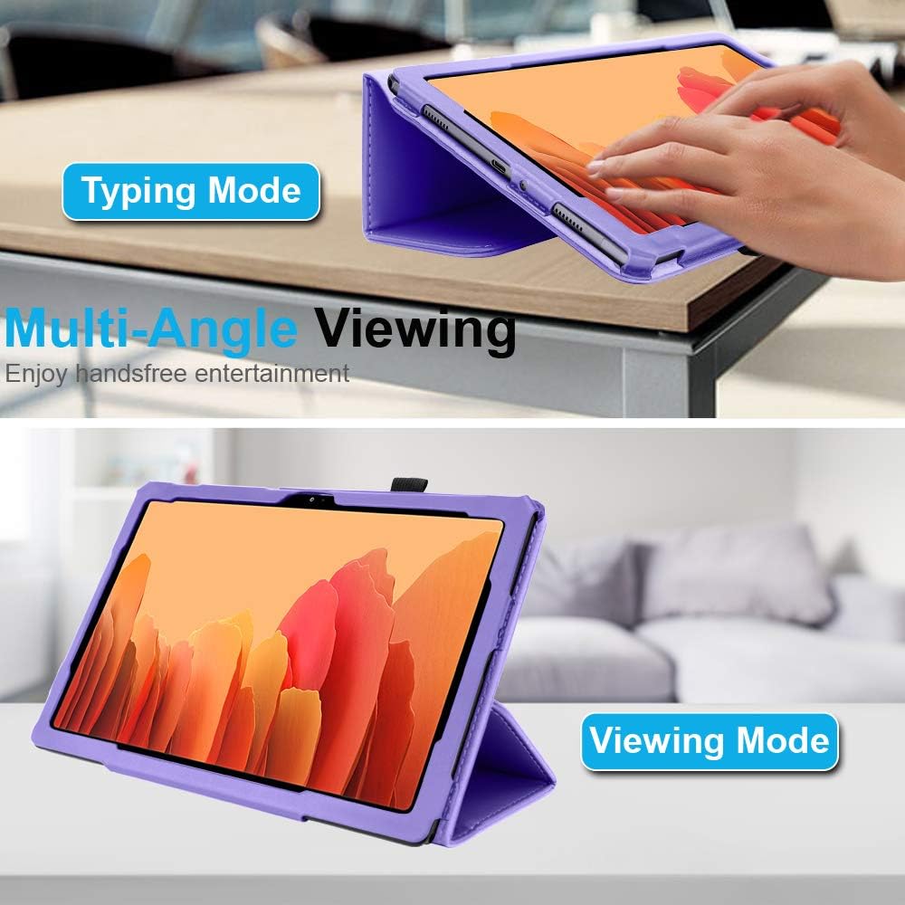 TECHGEAR Leather Case for Samsung Galaxy Tab A7 10.4" (SM-T500 / T503 / T505 / T509) Premium PU Leather Slim Folio Stand Smart Case Cover with Hand Strap - Image 4