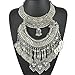 CHILDCITY Bohemia Silver Tone Long Boho Statement Necklace with Coin Tassel for Women