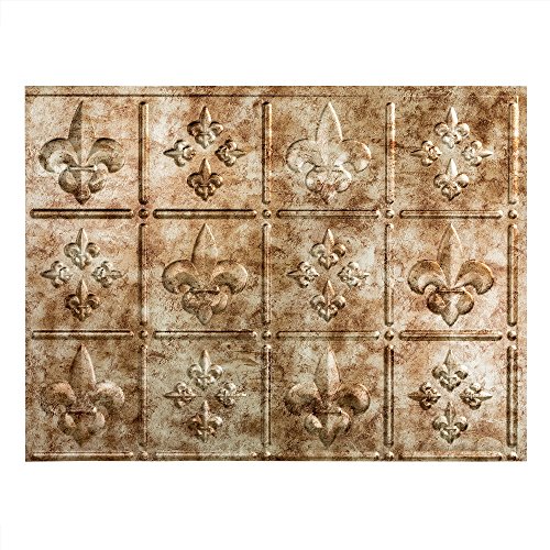 FASÄDE Fleur de Lis Decorative Vinyl Backsplash Panel in Bermuda Bronze (One 18