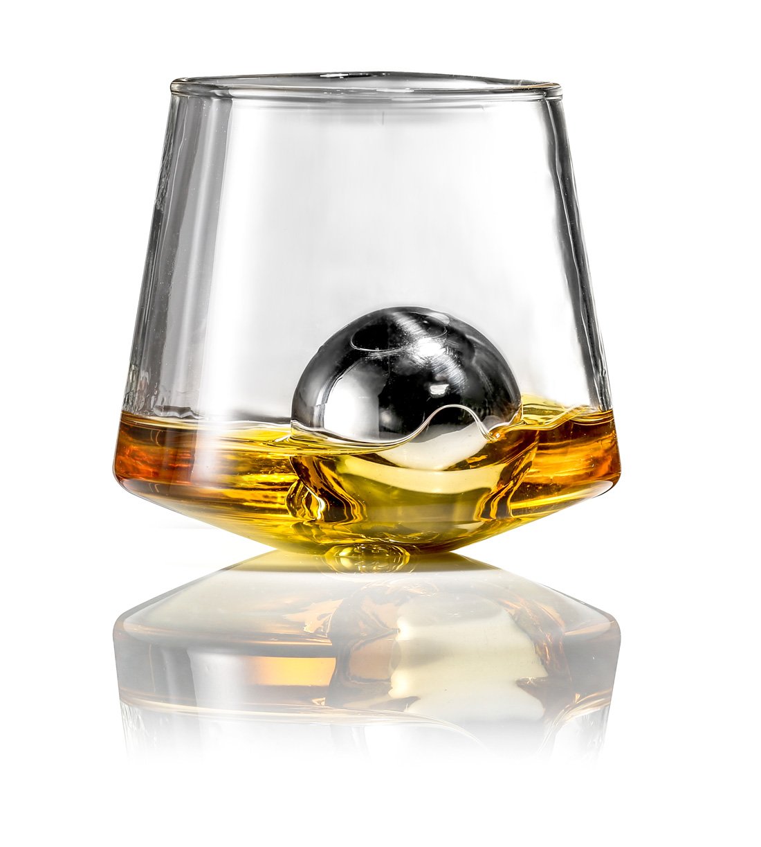 Thirsty Gift Whisky Glass Gift Boxed with Cooling Stainless Steel Sphere Gift Boxed Amazon.co