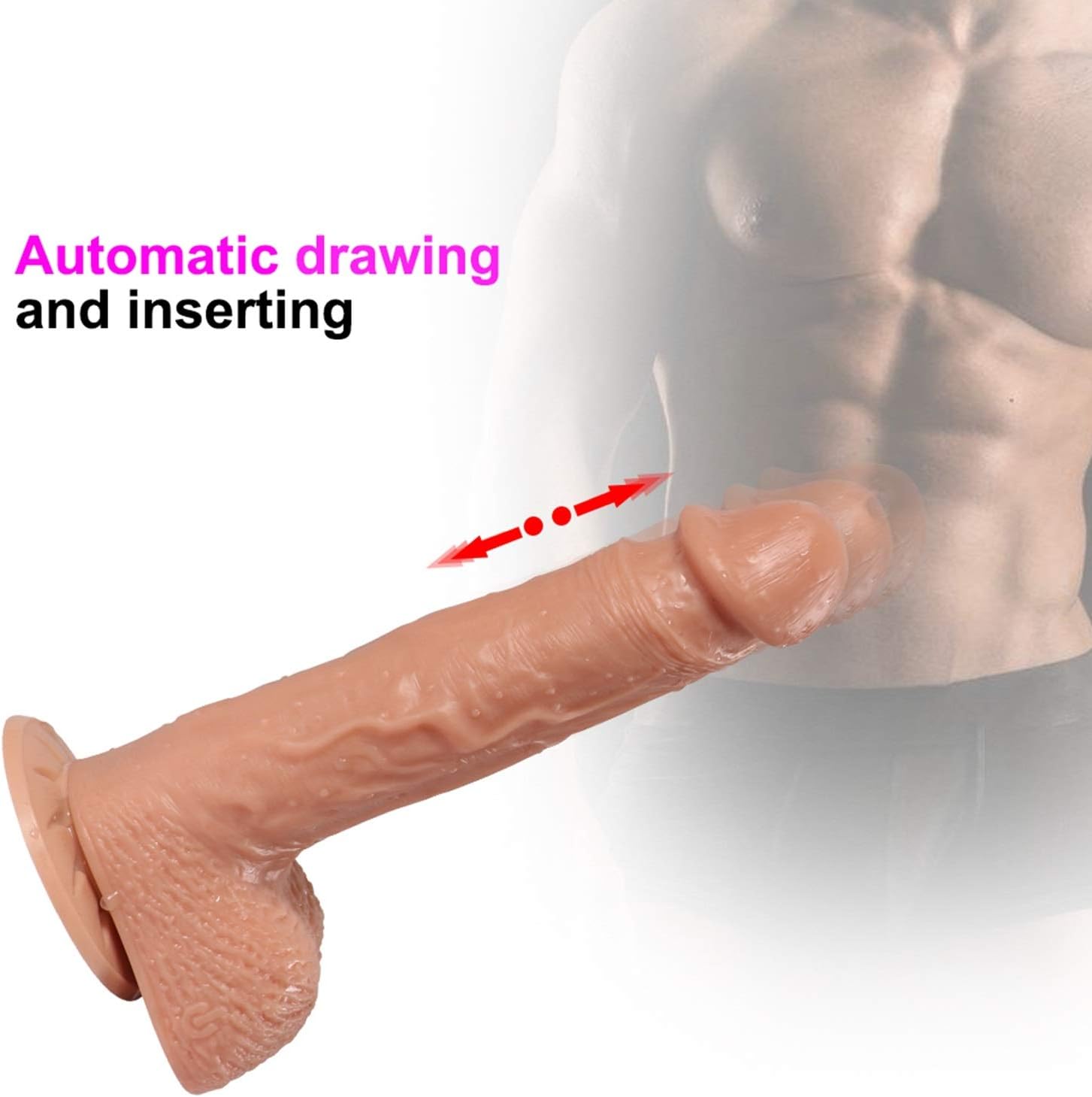 GYPKL 8.66 inches - 10 Frequency Vibration Telescopic, Super Long Flesh Color, USB Rechargeable high Quality TPE Material for Women's Private Masseur GYPKL