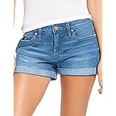 luvamia Women's Denim Jean Shorts High Waisted Stretchy Short Jeans