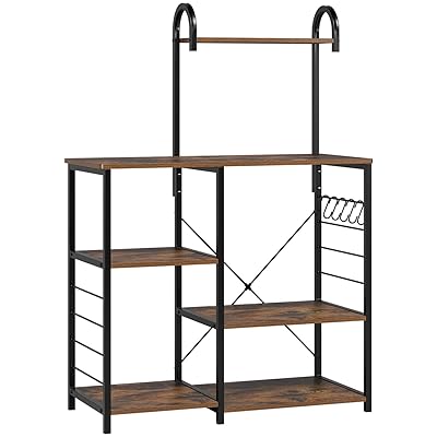 Homfa Vintage Kitchen Baker's Rack with 3-Tier & 4-Tier Shelves