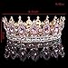 Stuff Crystal Crown Bridal Tiaras Prom Party Wedding Bridesmaid Hair Piece with Bobby Pins (Gold/Pink)
