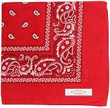 Soophen Paisley One Dozen Cowboy Bandanas (Red 22 X 22 in, 12-Pack)