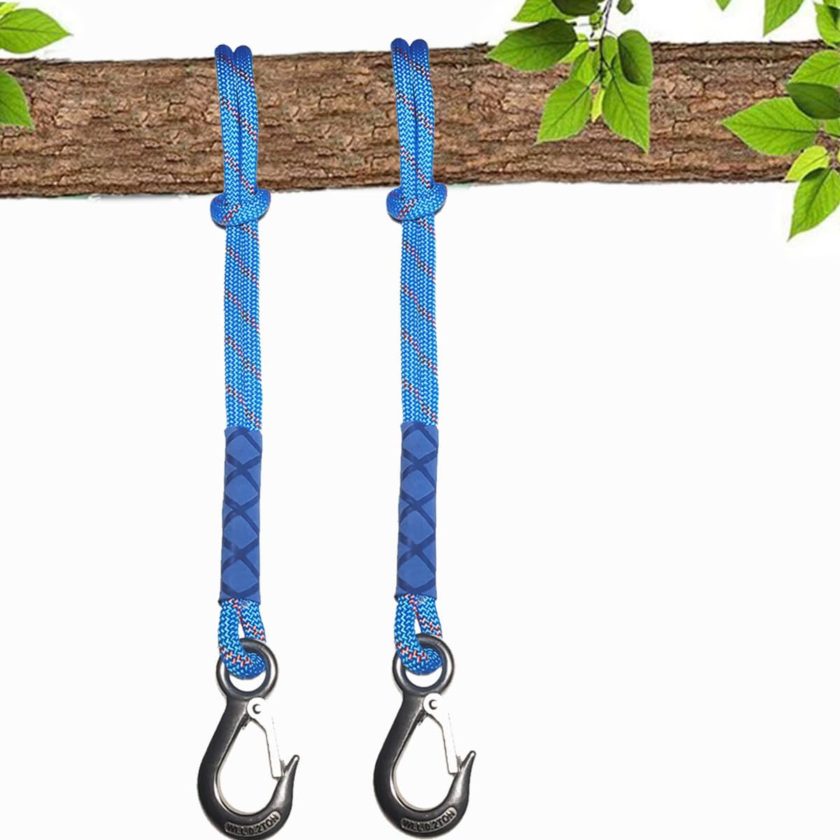 Treadstar Hanging Rope, Hammock Attachment, Swing Attachment, Swing Attachment Set for Swings, Hammock, 2500 lbs, 10 mm Diameter (Blue-0.6 m, 2 Back)