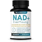 NAD+ Supplement with Nicotinamide Riboside (NMN Alternative), CoQ10 & Resveratrol – 60 Capsules for Healthy Aging Support, Energy Boost & Cognitive Function Enhancement – Cellular Renewal & Vitality