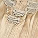 Bleach Blonde Double Weft Clip in Human Hair Extensions Full Head 14