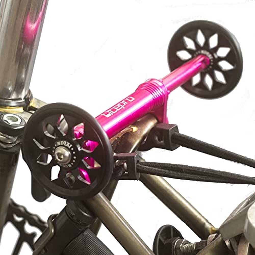 Eazy Wheels Extender for Brompton Folding Bicycle Easy Wheels Extension PINK (Extender ONLY (no wheels))