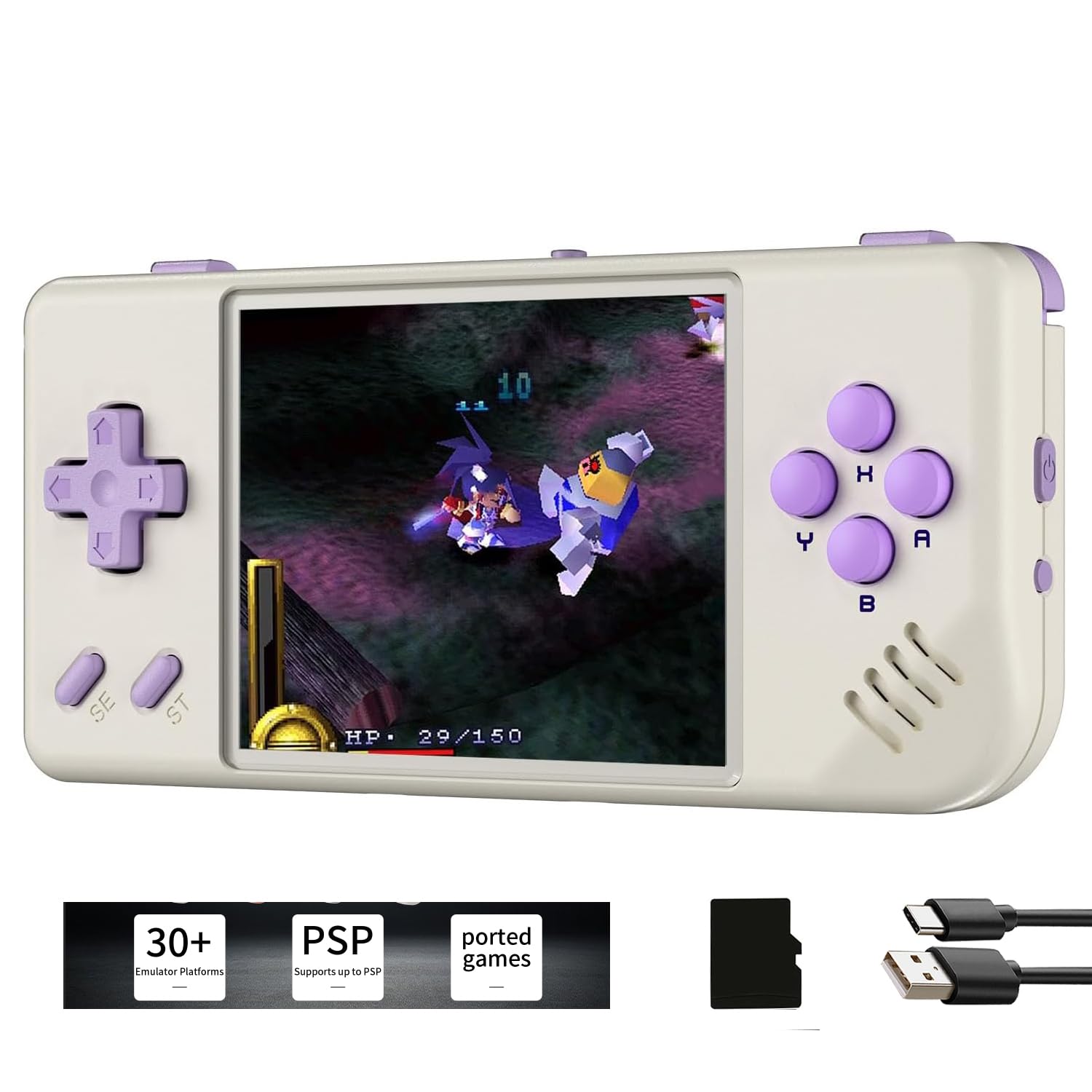rg28xx Retro Game Handheld 2.83 Inch IPS Screen, 28XX with a 64G Card Pre-Loaded 5700 Classic Games,rg 28xx Supports HDMI and TV Output 3100mAh Battery