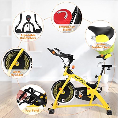 ANCHEER Indorr Cycling Bike Stationary, Quiet Smooth Belt Drive System