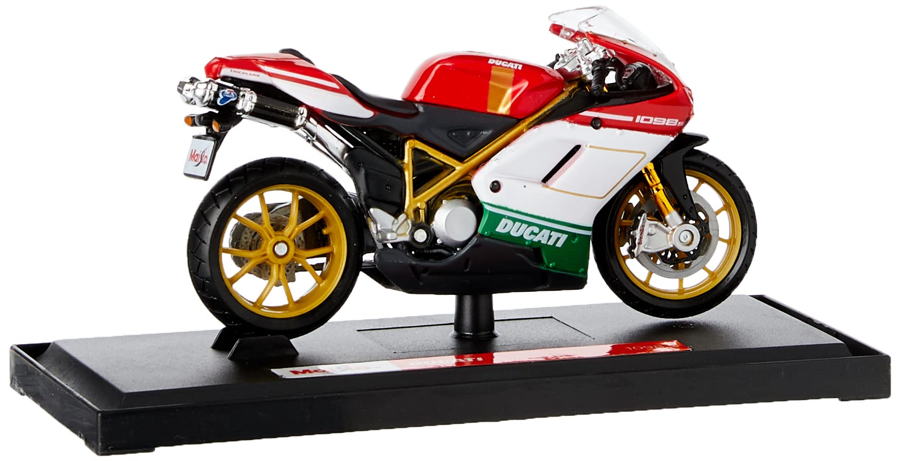 Maisto Ducati 1098S -1:18 Scale - Incredibly Detailed Die-Cast Replica Collectible Motorcycle Model, Red