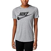 Nike Womens Sportswear Essential Short Sleeve Top Carbon Heather/Anthracite/Black SM