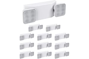 Ciata 12 Pack Led Emergency Lights with Battery Backup, for Home Power Failure, Hardwired with Adjustable Heads, Backup Battery, Emergency Lights for Business, Indoor Emergency Lights