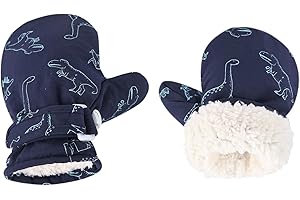 Weradau Fleece Lined Mittens for Baby Boys Girls,Baby Toddler Little Kids Winter Gloves Mittens - 2 Pair Pack