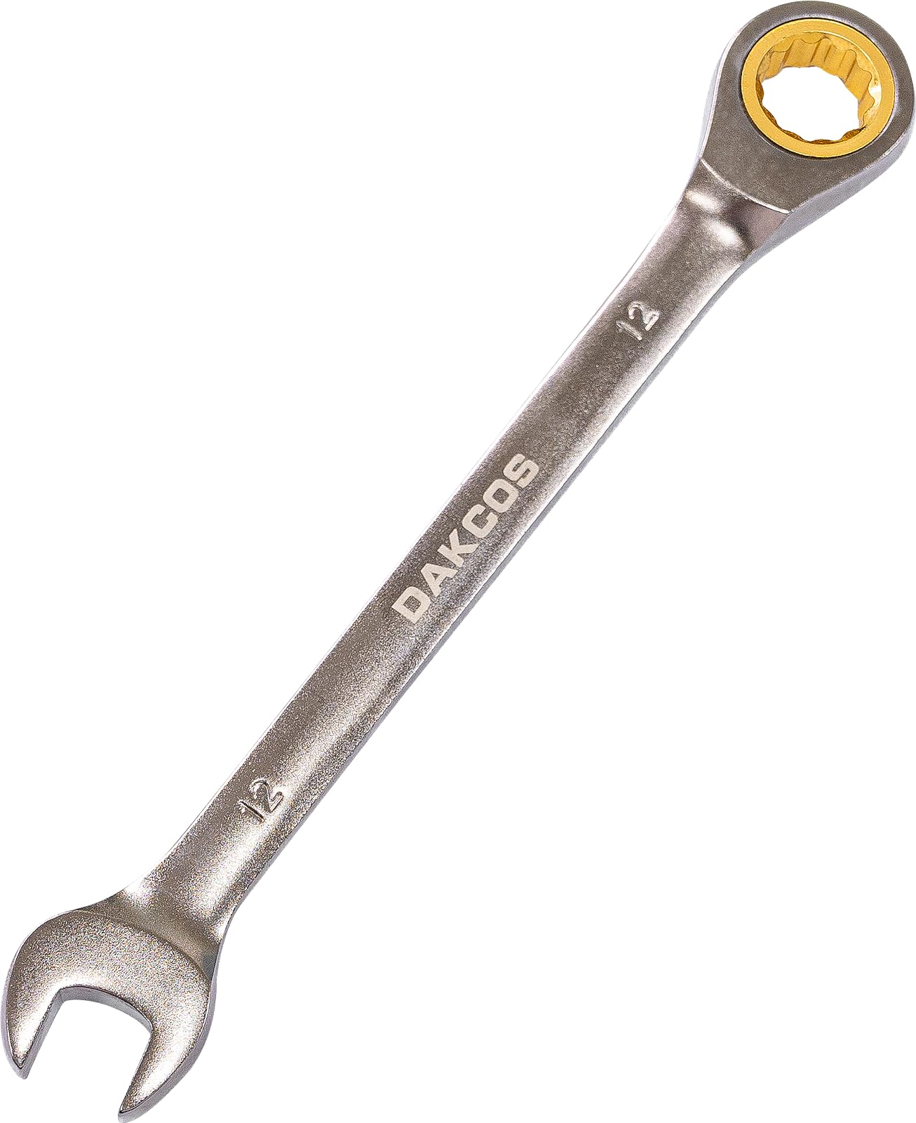 DAKCOS Fixed Head Ratchet Spanner 12mm Ratcheting Combination Wrench Chrome Vanadium Steel