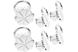 SUPVOX 3 Pairs Silver Copper Earring Back Lifters for Droopy Ears Adjustable Screw-On Earring Backs Ear