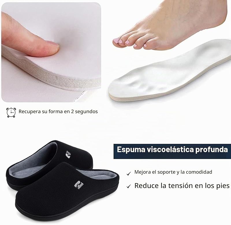 Zapatilla de dos tonos Mujer, 38/39 EU, Negro Y Gris