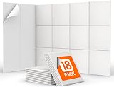 TONOR 18 Pack 30x30cm Self-Adhesive Acoustic Panels White 0.9 NRC view 1