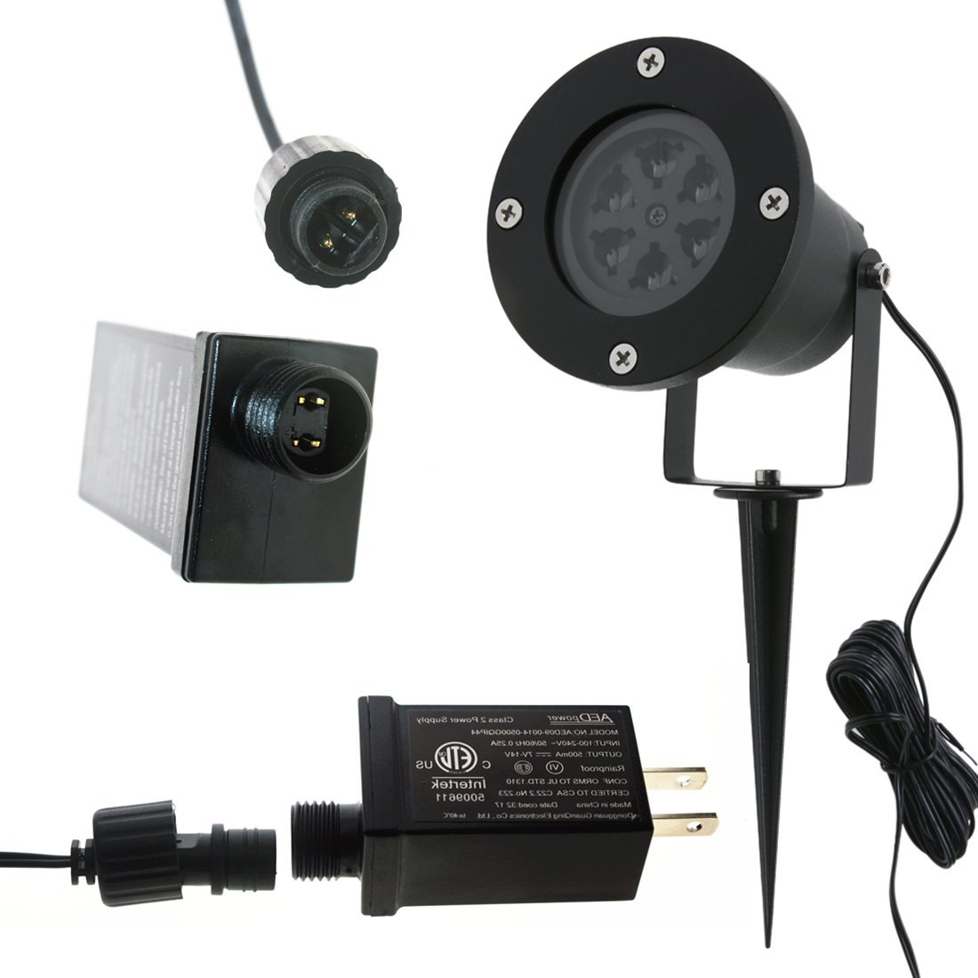 Updated Garden Projector Lights Outdoor RGBW 12W Christmas Motion Snowflake Landscape Projector Holiday Decoration Waterproof LED Stage Lights for Home Garden(RGBW)