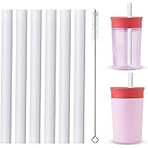 Straw Replacement for Owala Kids Bottle 12 oz and 15 oz,Heat Resistant Food Grade Material Kids Straw Replacement,6 Straws and 2 Brushes straw replacement
