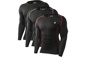 Runhit Long Sleeve Compression Shirts for Men Short Sleeve Quick Dry Athletic Workout T-Shirts Base Layer Tee Shirt