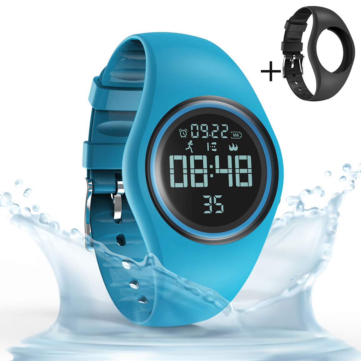 synwee Sports Fitness Tracker Watch, IP68 Waterproof, Non-Bluetooth, with Pedometer/Vibration Alarm Clock/Timer,for Kid Children Teen Boys Girls